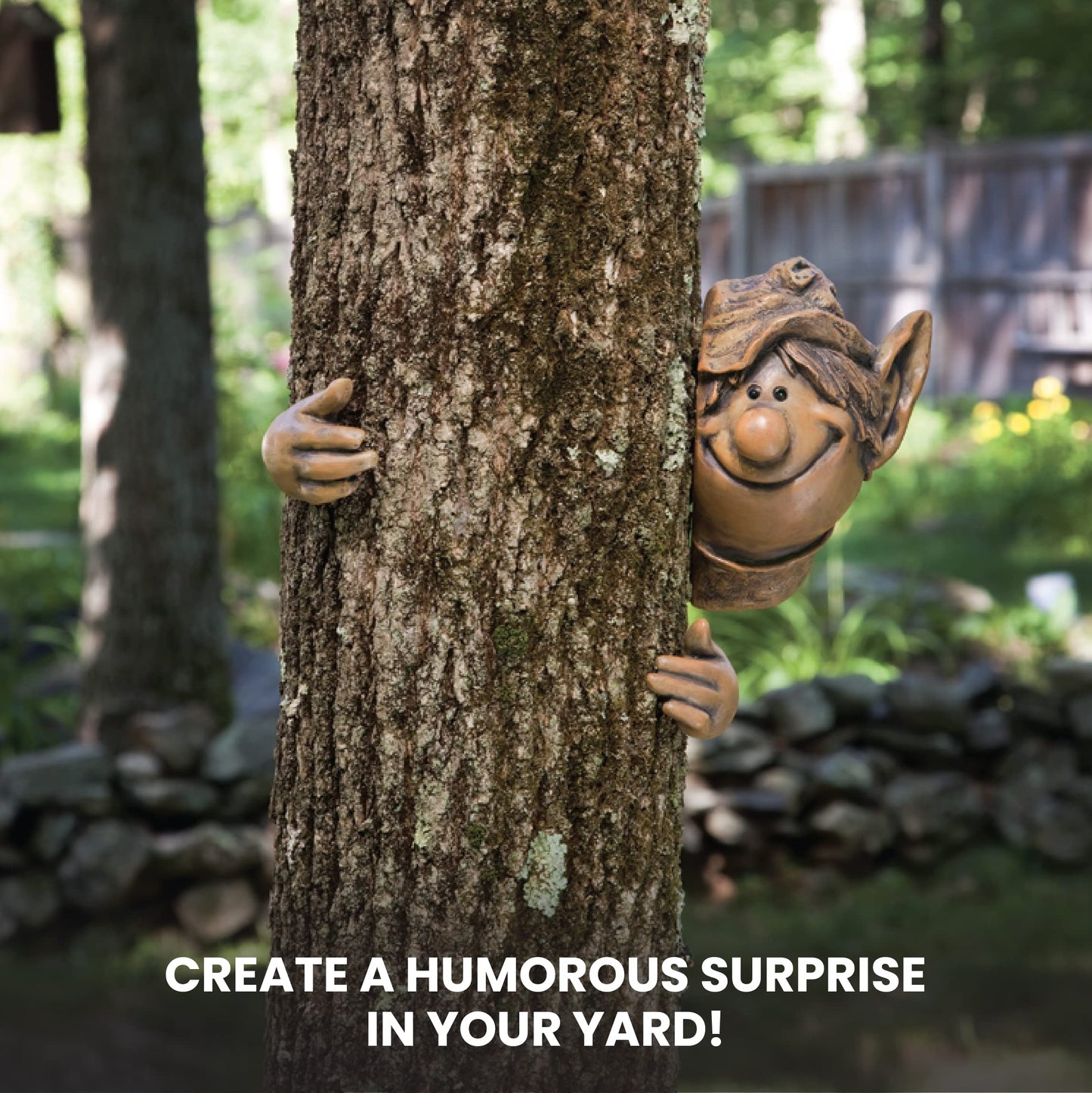 Elf Tree Hugger Yard Decoration