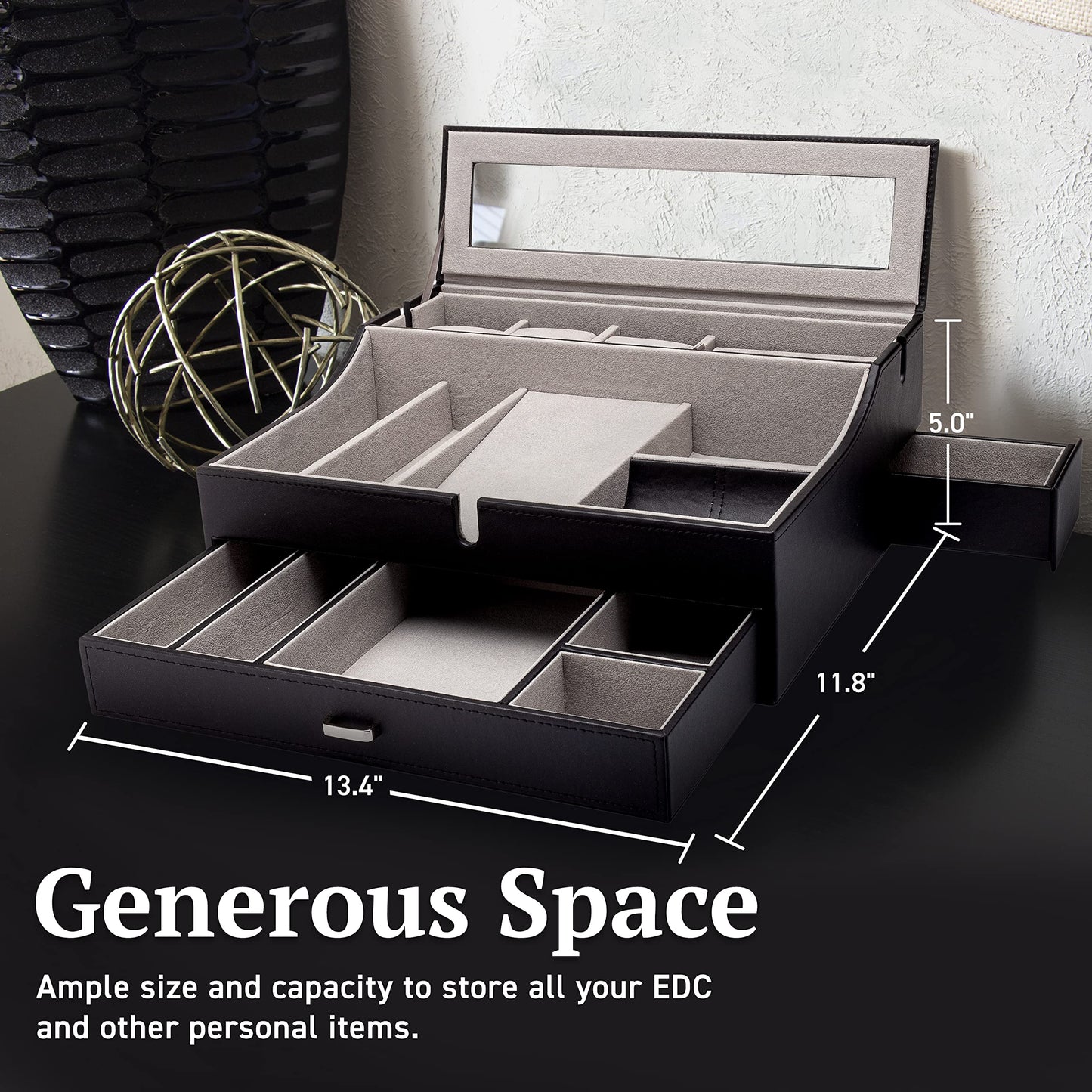 Men's Leather Valet Box Organizer
