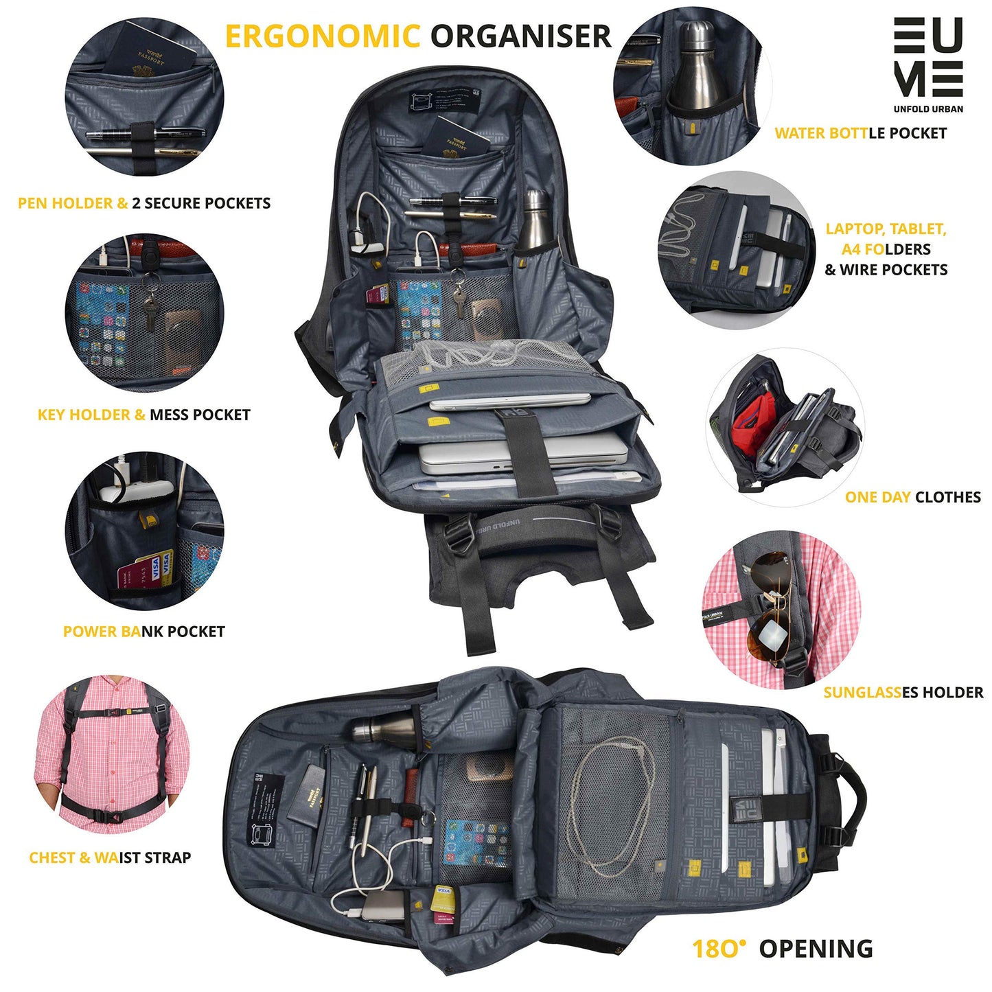 Genx Massager Laptop Backpack - Orange