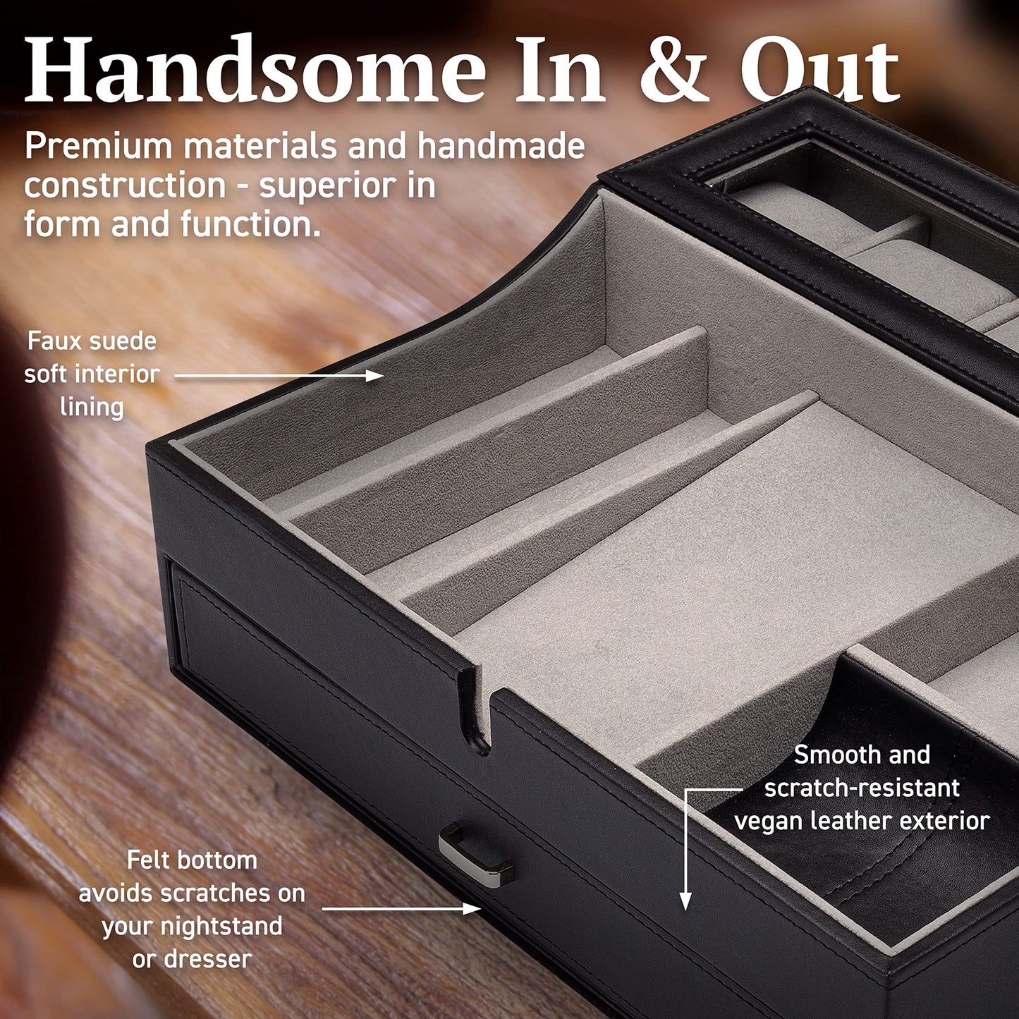 Men's Leather Valet Box Organizer