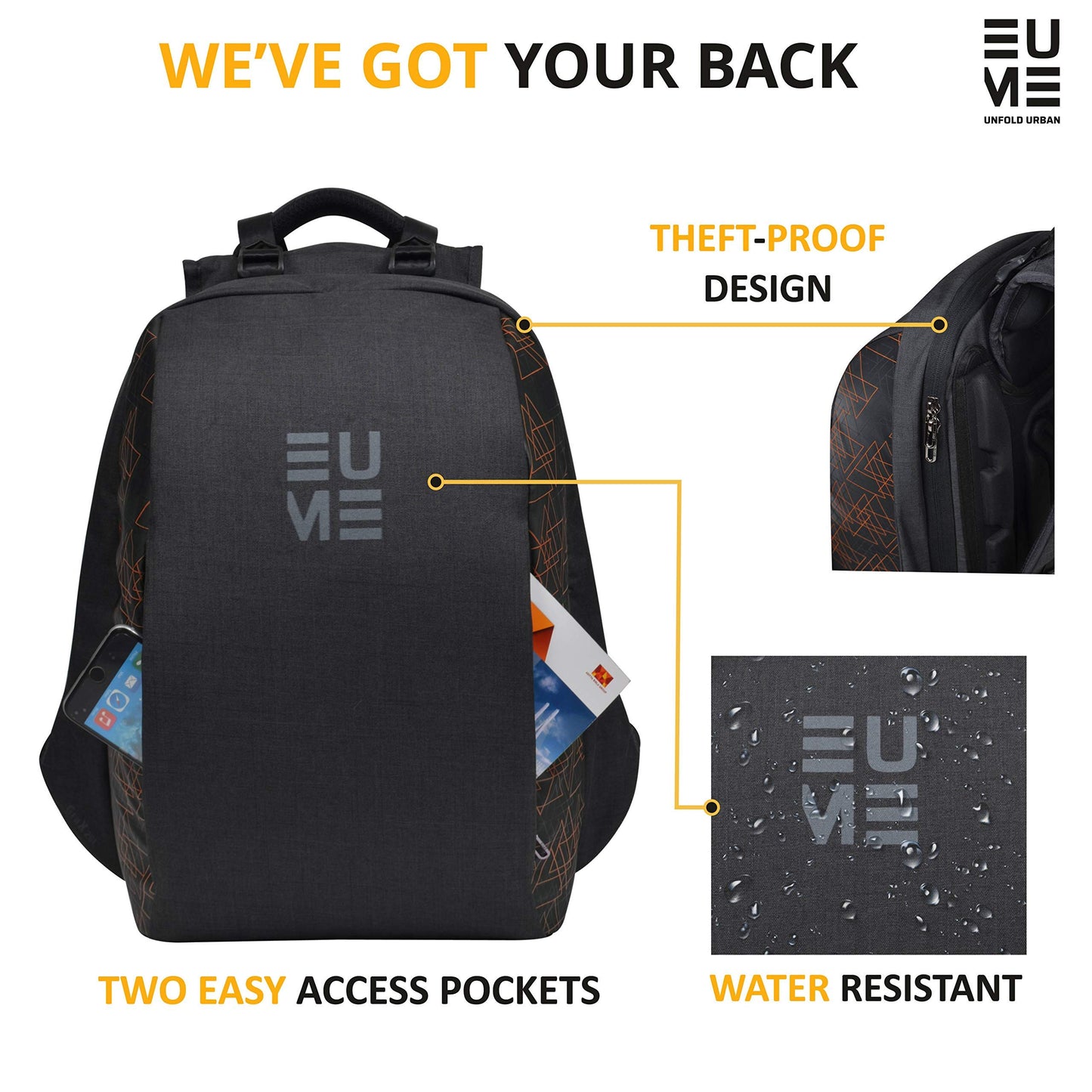 Genx Massager Laptop Backpack - Orange