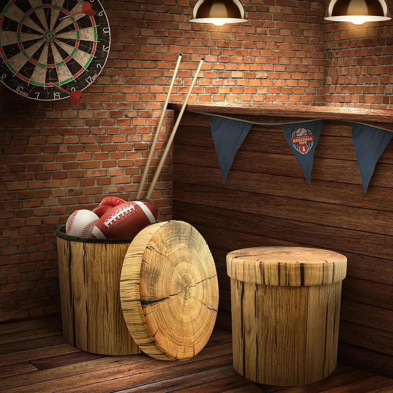 Tree Stump Storage Stool