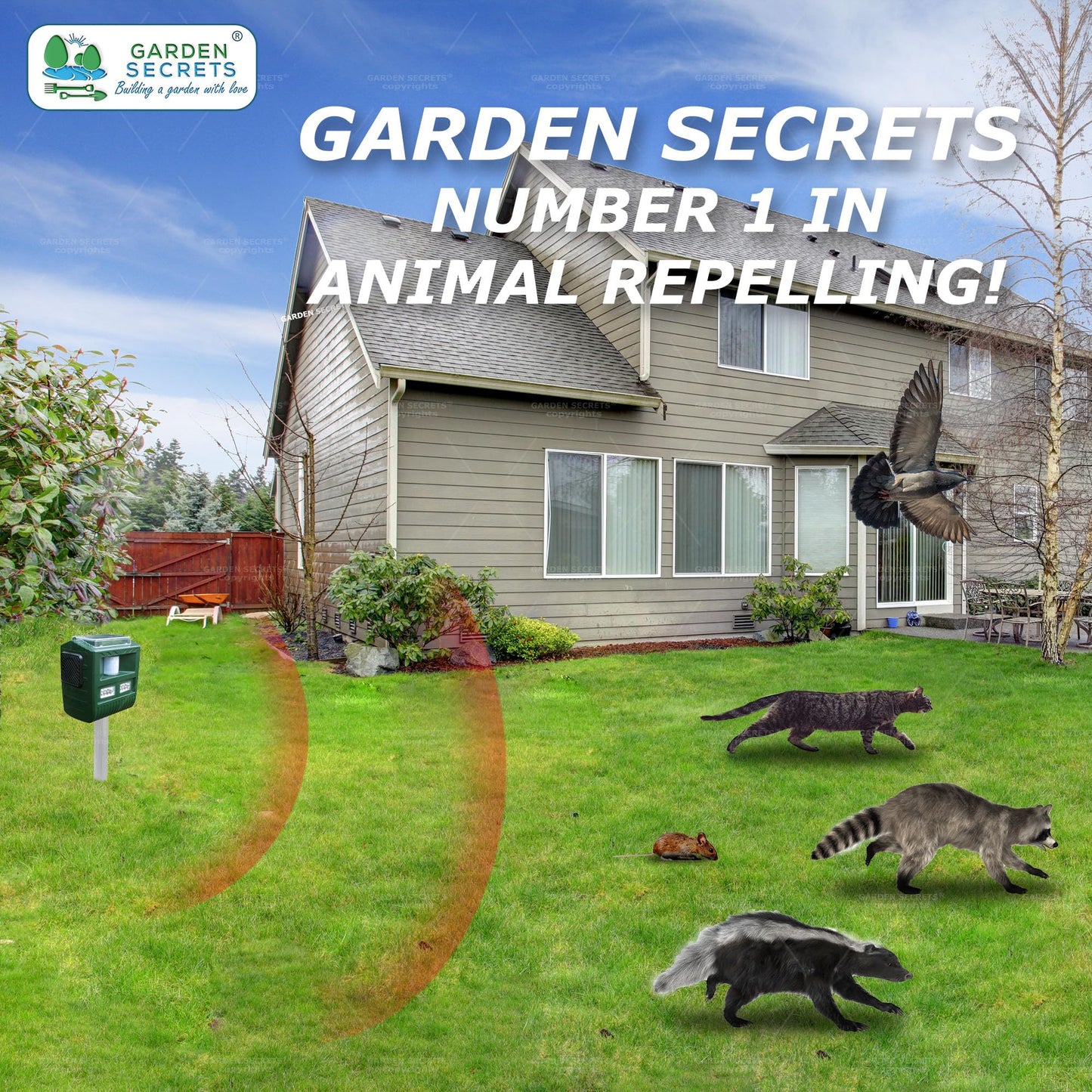 Ultrasonic Animal Deterrent for Garden Protection
