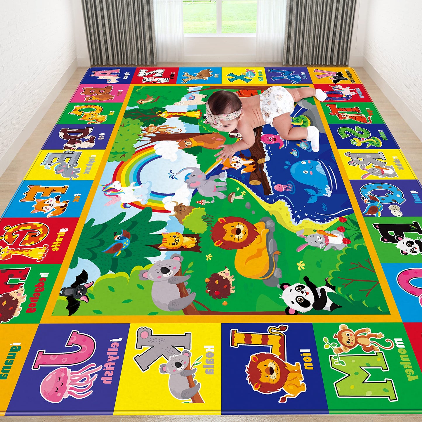 Kids Play Rug with Animal Print