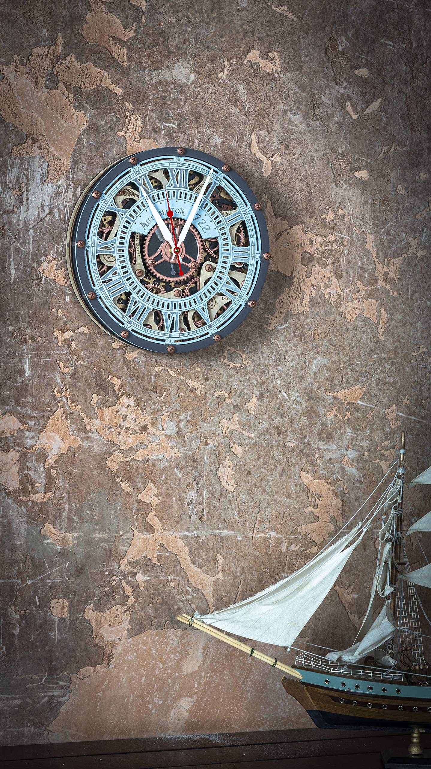 Automaton Skeleton Wall Clock