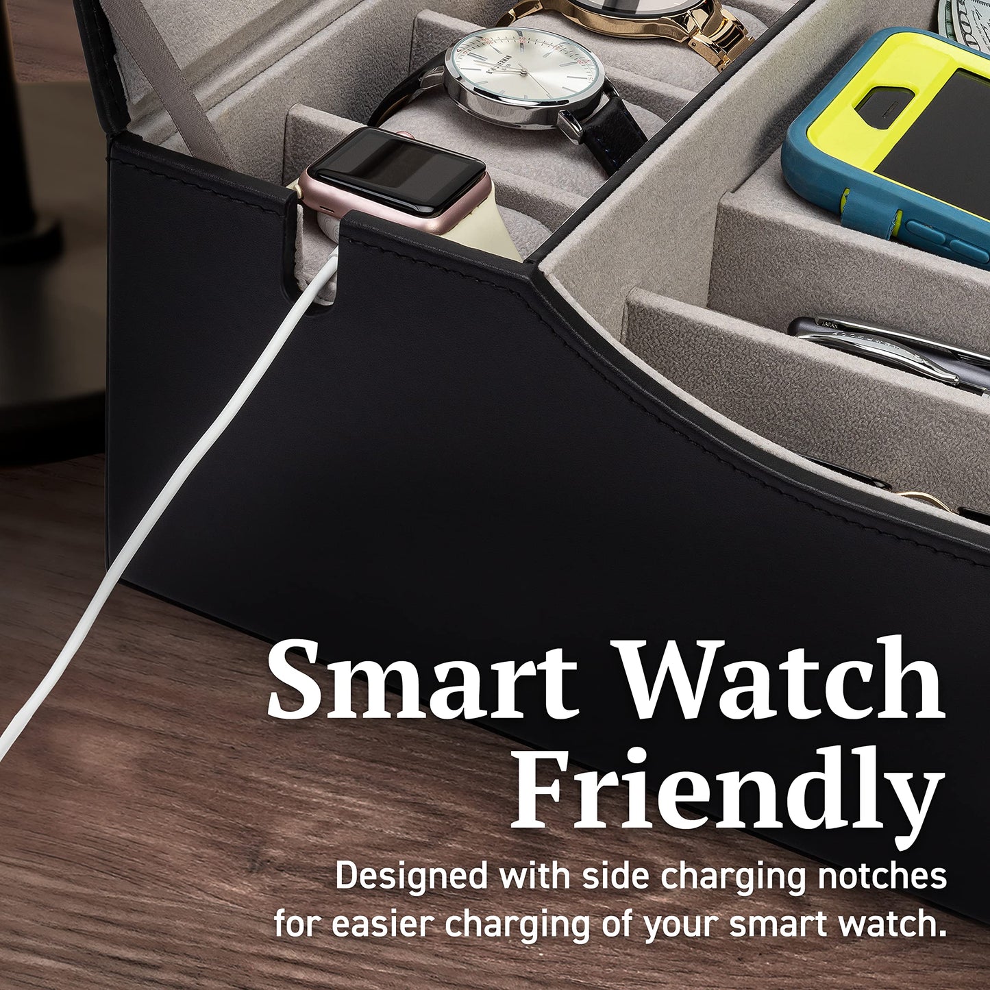 Men's Leather Valet Box Organizer