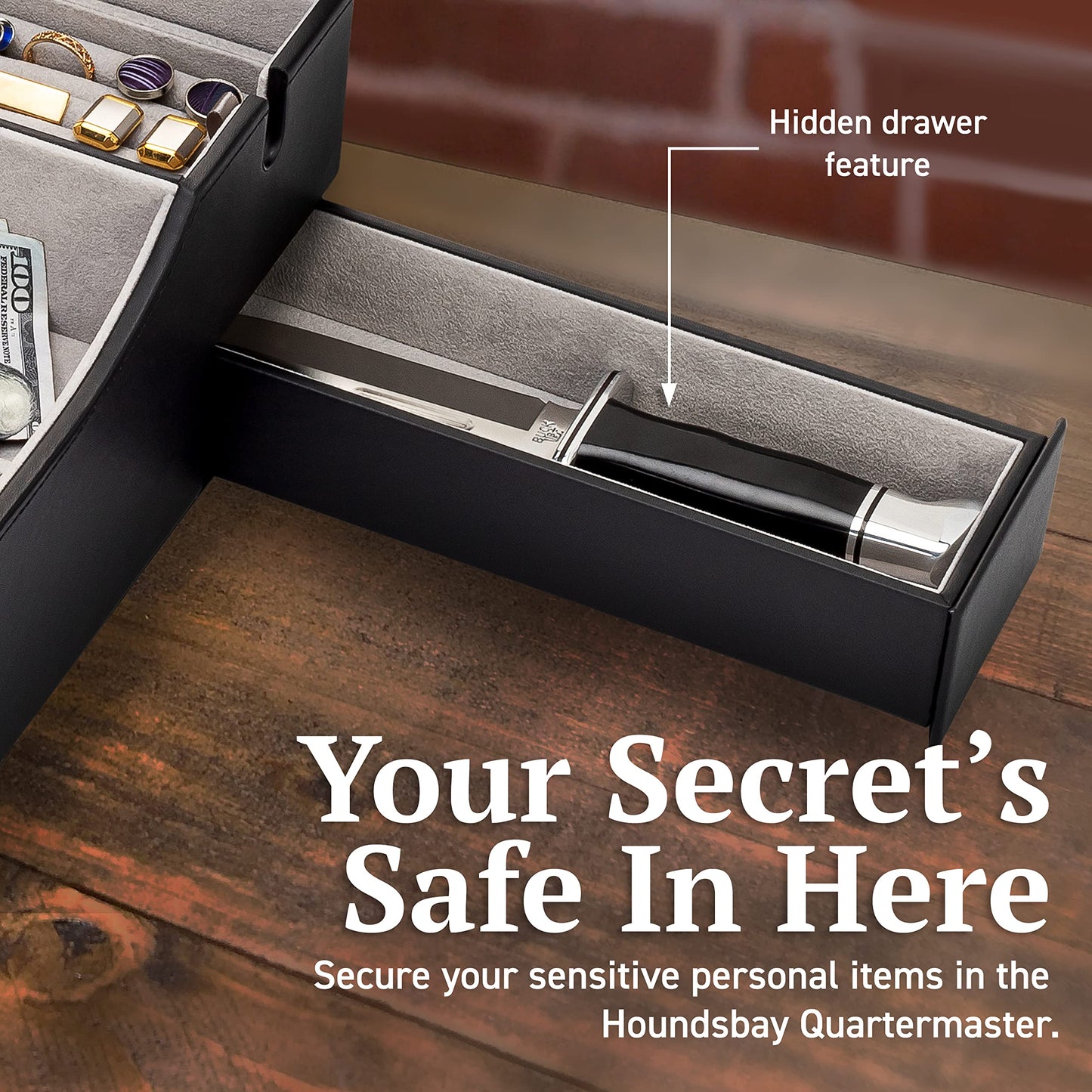 Men's Leather Valet Box Organizer