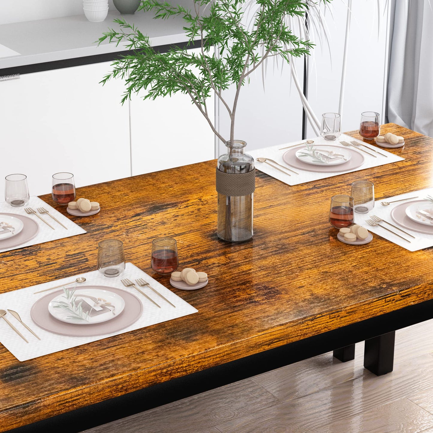 Industrial-Style Three-Piece Dining Set