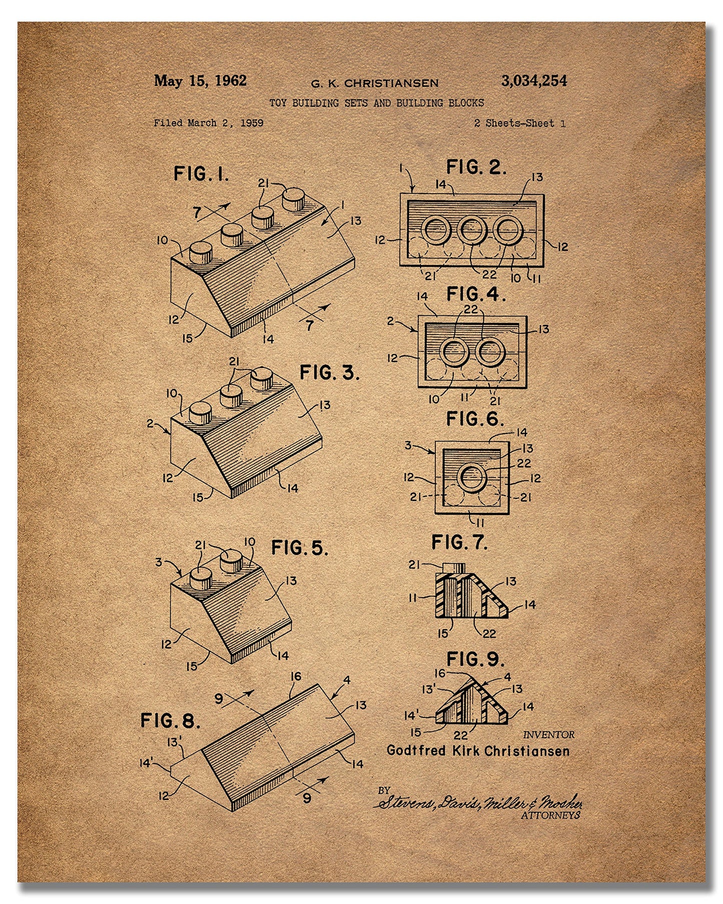 Lego Patent Art Prints