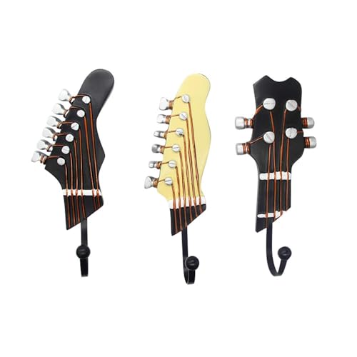 Guitar Shaped Decorative Hooks - 3 Pack