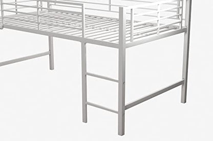 Junior Twin Metal Loft Bed with Slide