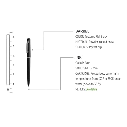 Weatherproof Black Metal Clicker Pen