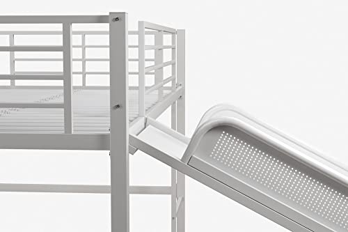 Junior Twin Metal Loft Bed with Slide