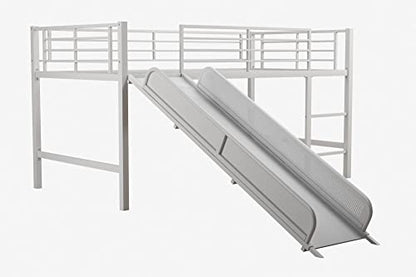 Junior Twin Metal Loft Bed with Slide