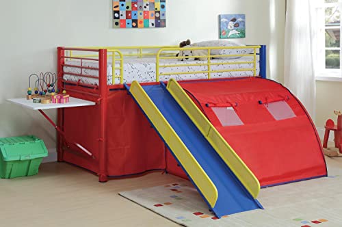 Lofted Bed with Slide and Tent