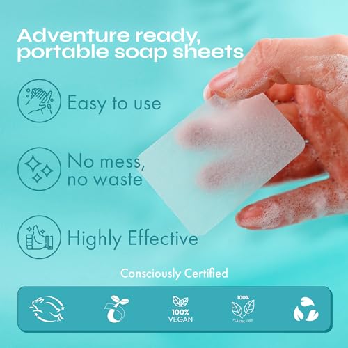 Antibacterial Paper Soap Sheets - Portable Travel Pack