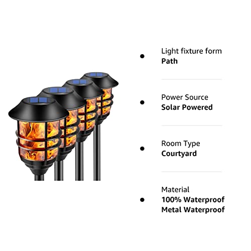 Solar Torches with Flickering Flame