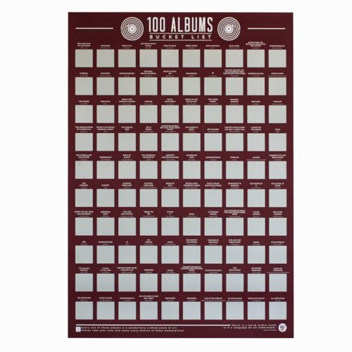 100 Music Albums Scratch Off Poster - Musical Bucket List