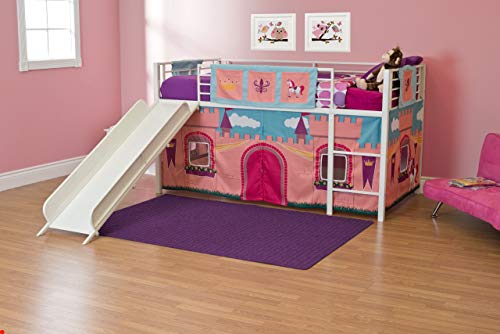 Junior Twin Metal Loft Bed with Slide