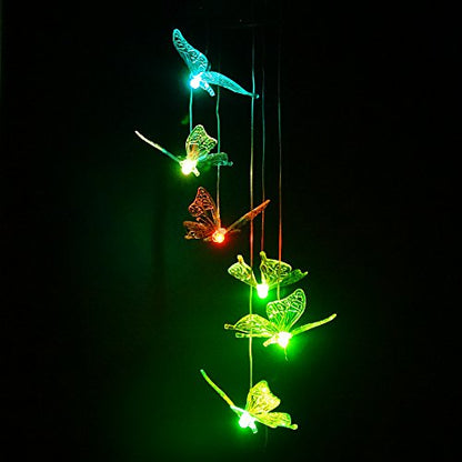 Color Changing Solar Butterfly Wind Chimes