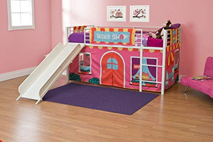 Junior Twin Metal Loft Bed with Slide