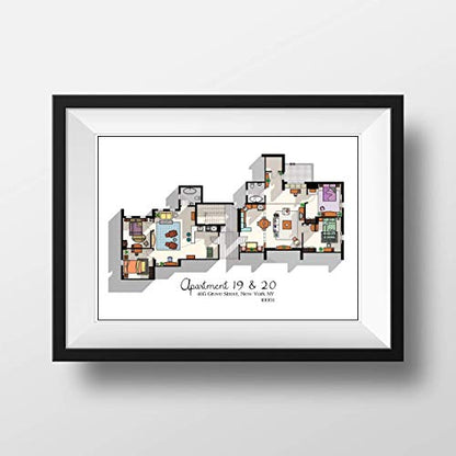 Friends TV Show Apartment Poster - Layout