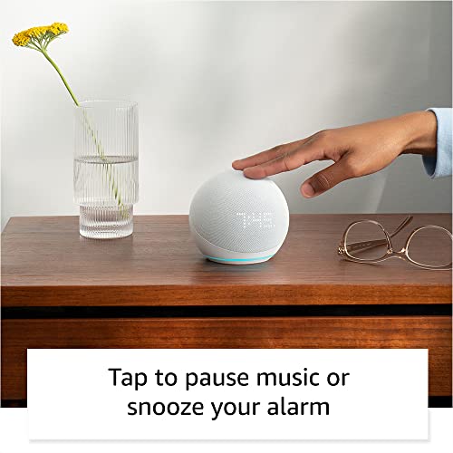 Echo Dot (5th Gen) with Clock - Glacier White