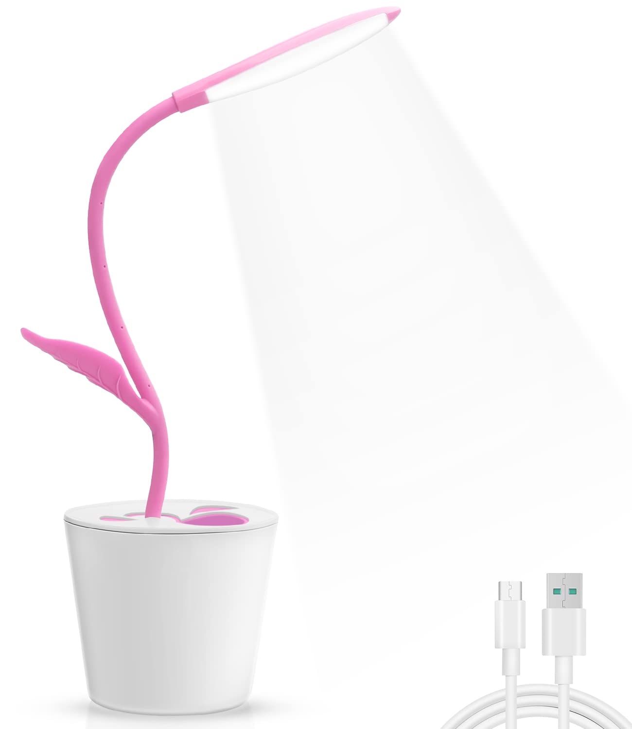 LED Desk Lamp with Pen Holder - Pink