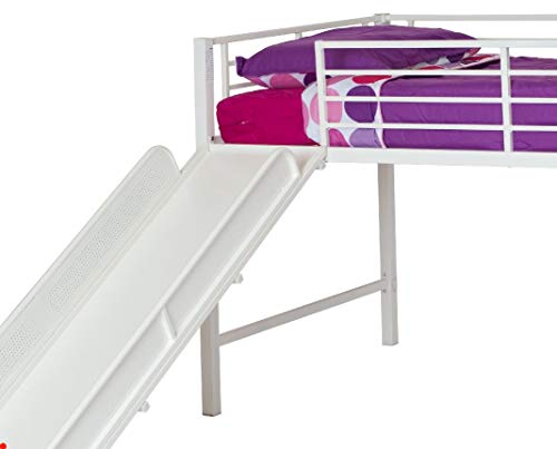 Junior Twin Metal Loft Bed with Slide