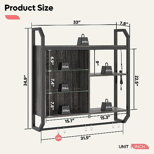 Gaming Floating Shelves with LED