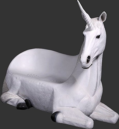 LM Treasures Unicorn Bench Mythical Prop Resin Horse Statue