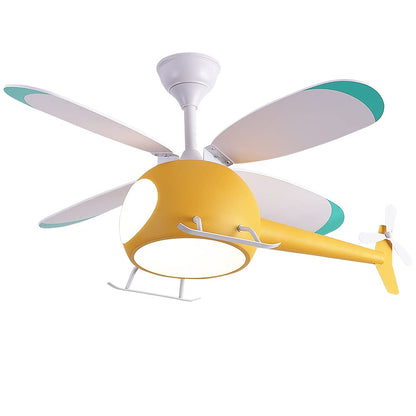 OUSAITE Children's Bedroom Helicopter Model Ceiling Fan