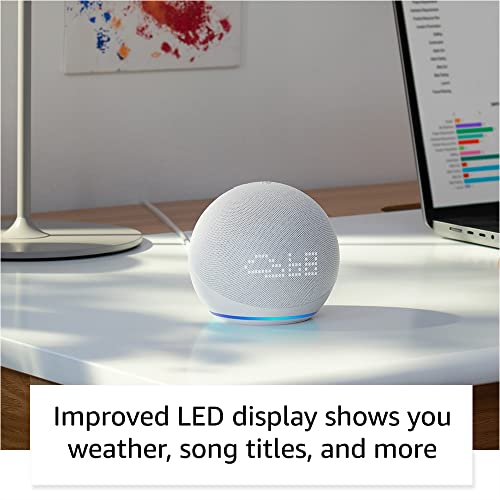 Echo Dot (5th Gen) with Clock - Glacier White