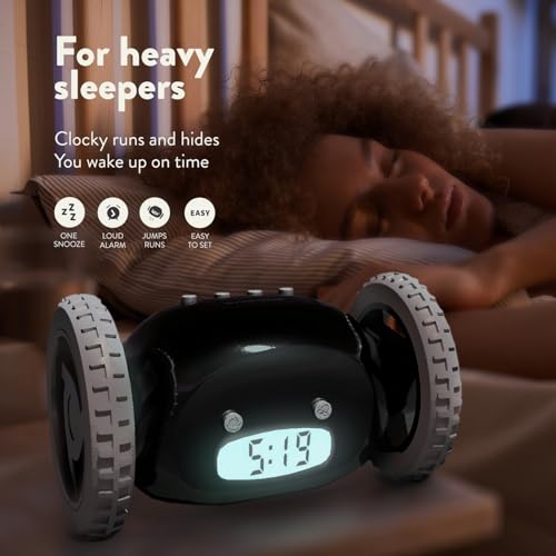 CLOCKY Loud Alarm Clock on Wheels