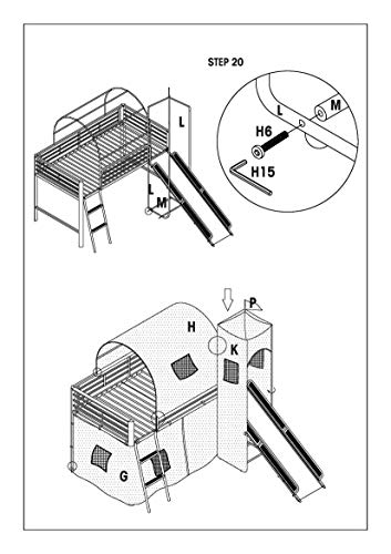 Princess Castle Twin Tent Bunk Bed