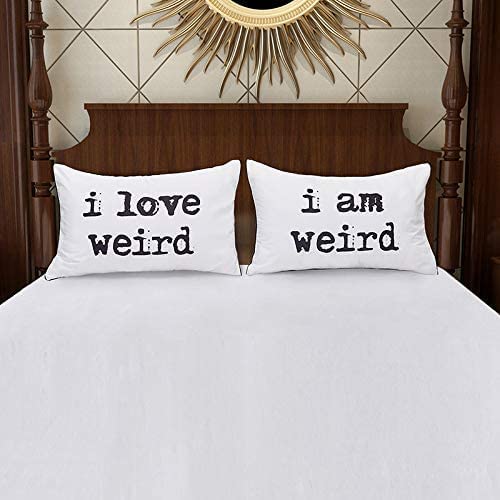 I Love Weird Couple Pillowcases