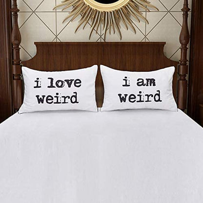 I Love Weird Couple Pillowcases