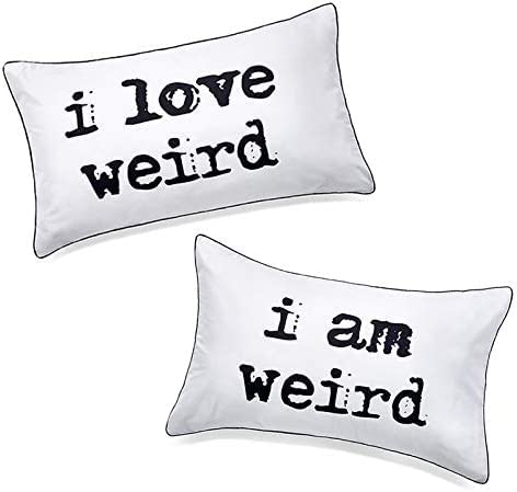 I Love Weird Couple Pillowcases