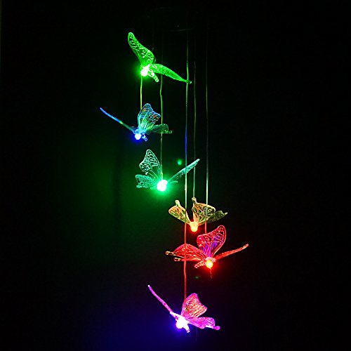 Color Changing Solar Butterfly Wind Chimes