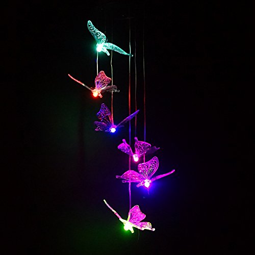 Color Changing Solar Butterfly Wind Chimes