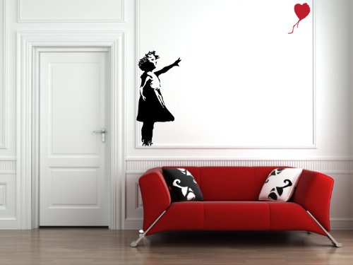 Red Balloon Girl Wall Decal