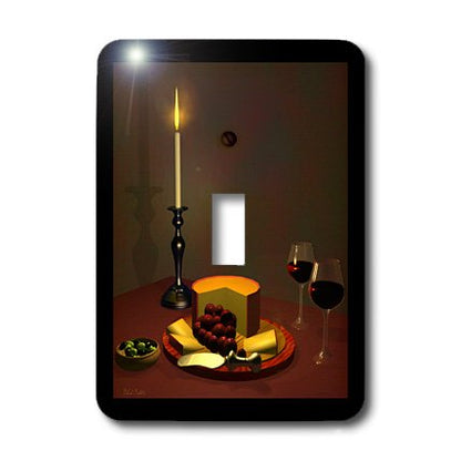 Aged Cheese and Fine Wine 3D Artwork Light Switch