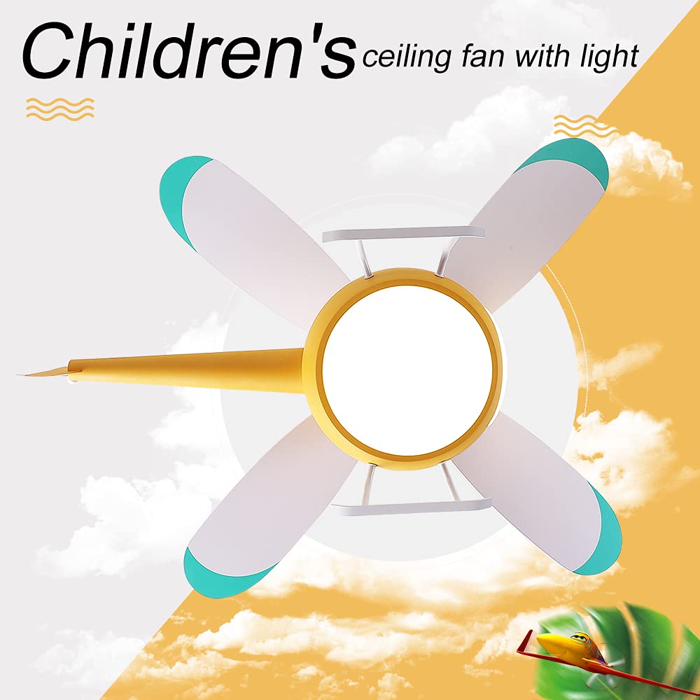 OUSAITE Children's Bedroom Helicopter Model Ceiling Fan