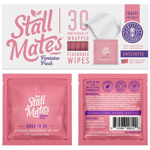 Flushable Feminine Wipes - Travel Friendly