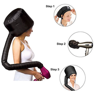 Hair Dryer Bonnet Attachment - Black