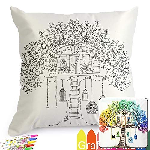 DIY Coloring Pillowcase - Treehouse Design