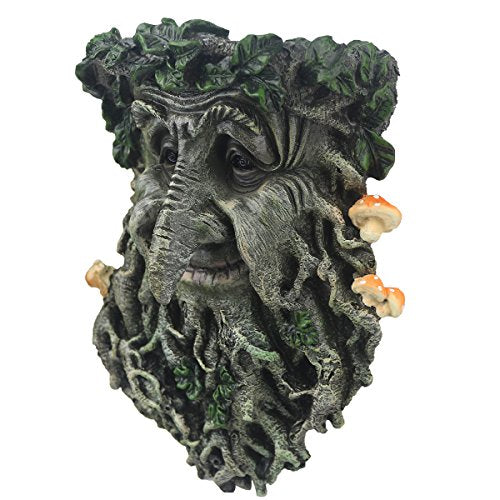 Green Man Face Sculpture