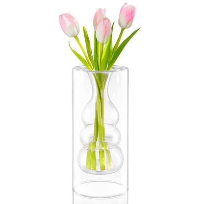 Clear Glass Bubble Flower Vase