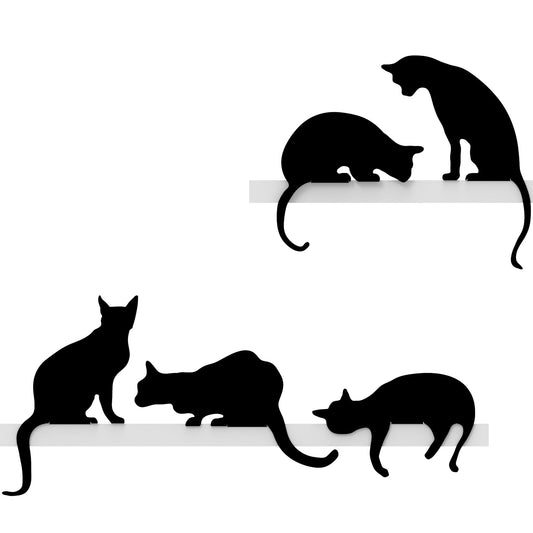 Whimsical Cat Silhouettes: Purr-fect Shelf Decor