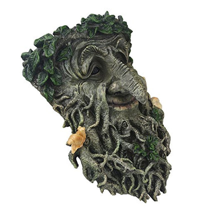 Green Man Face Sculpture